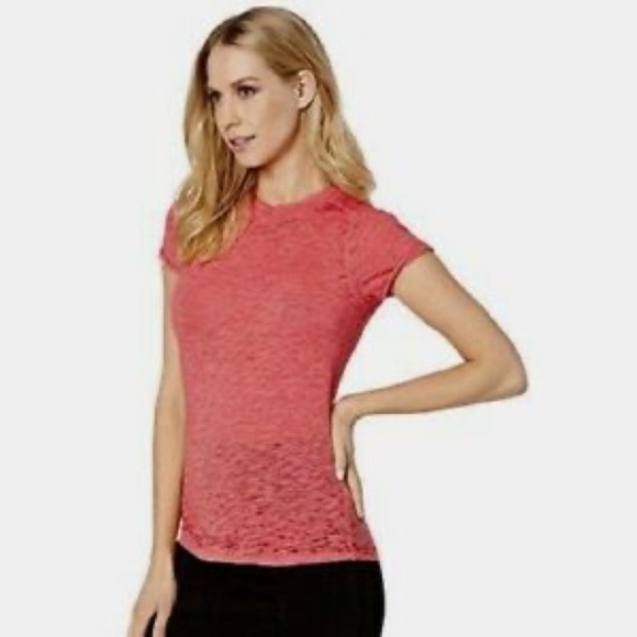 Free People We the Free Nigh Sky Crewneck Tee Peach Color Size M - Picture 1 of 5